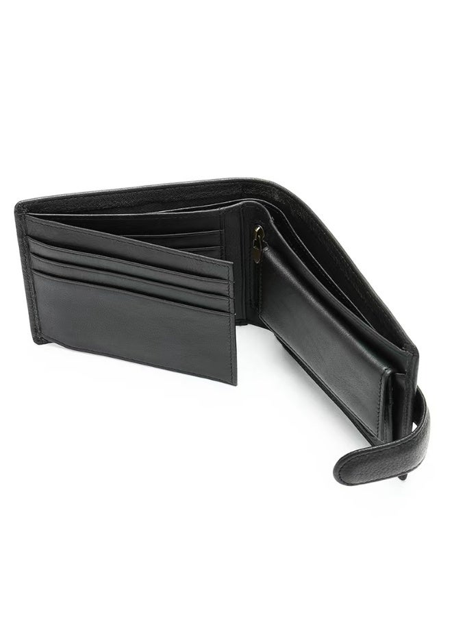 Yoze Black Genuine Cowhide Leather Bifold Wallet with RFID Blocking,pebble grain leather wallet,RFID blocking wallet,European style wallet,leather grain texture wallet, - Image 5